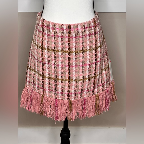 Red Dress Aura Just Classy Pink Tweed Skirt - Picture 2 of 7